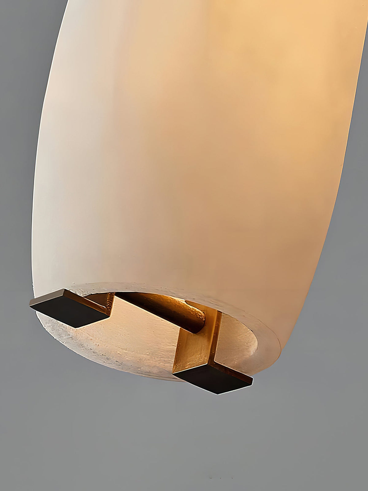 Alabaster Flute Pendant Light – Natural Stone Fluted Cylinder & Brass Suspension Light