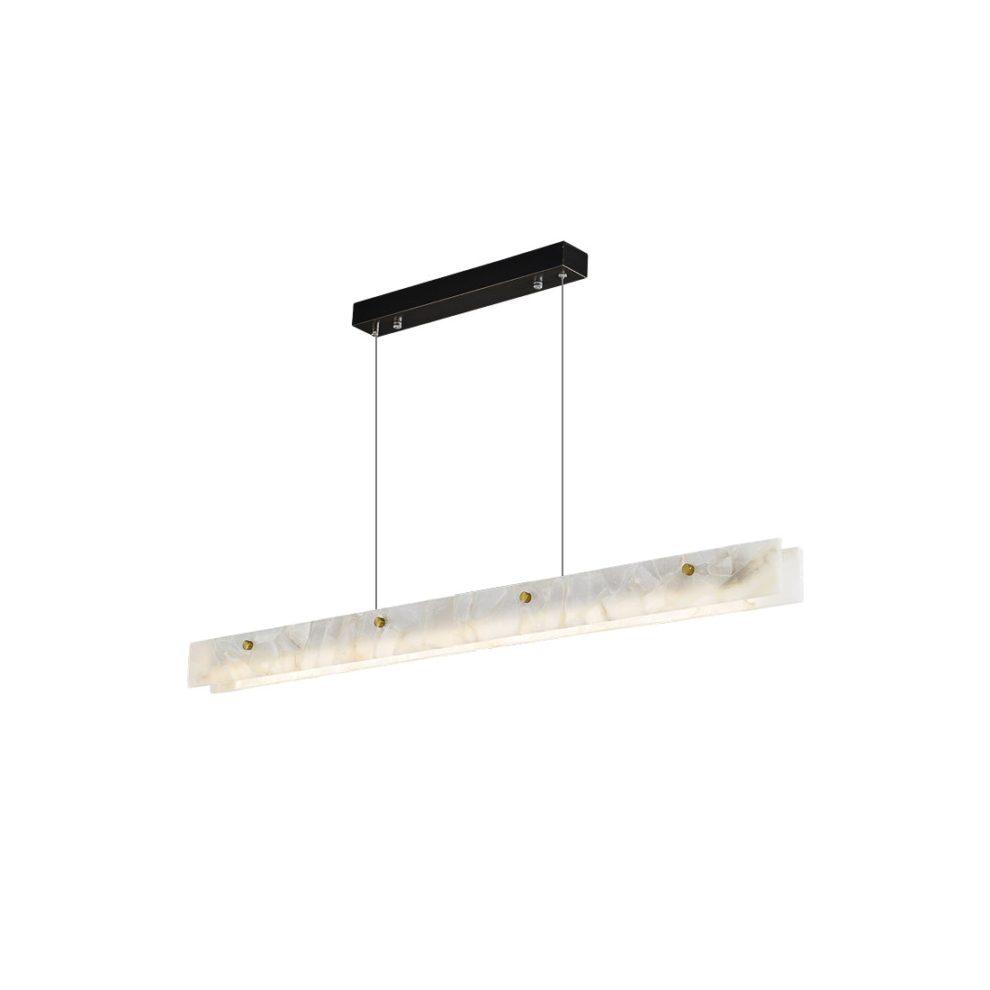 Alabaster LED Linear Pendant Light – Natural Stone & Stainless Steel Modern Suspension Light