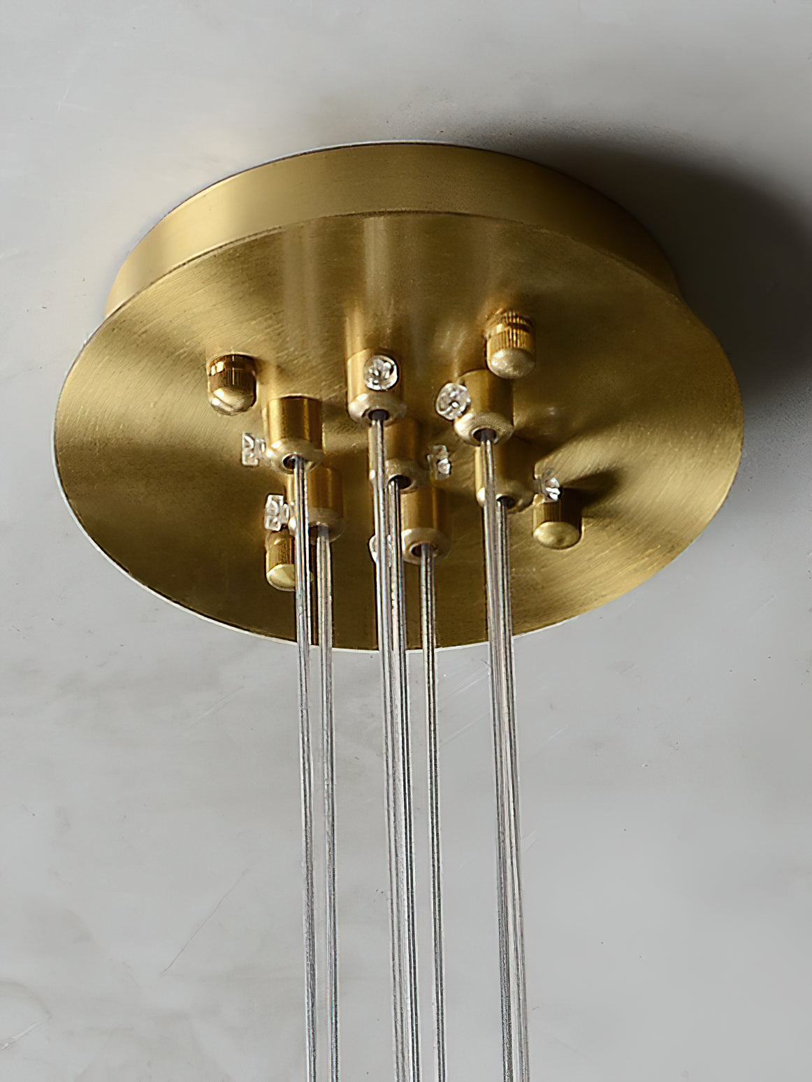 Alabaster Lunar Chandelier – Natural Stone Globes & Brass Modern Tiered Chandelier