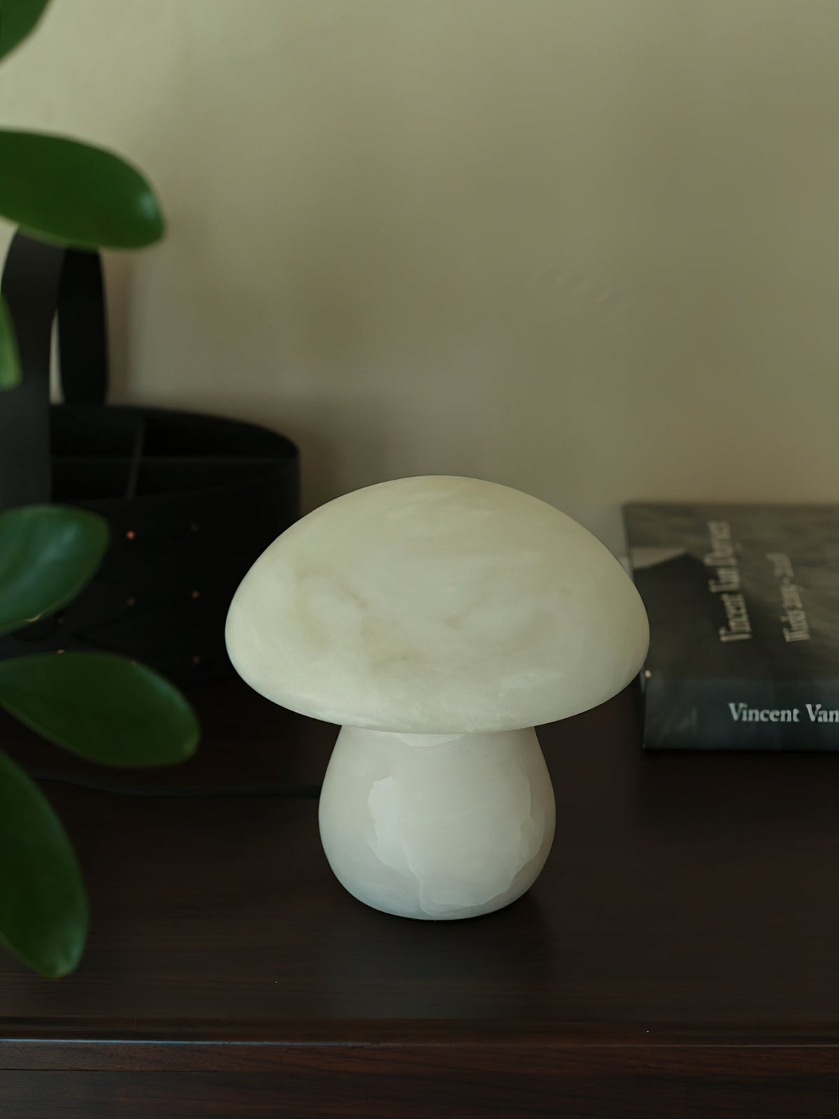 Alabaster Mushroom Table Lamp – Imported Spanish Natural Stone Modern Accent Light