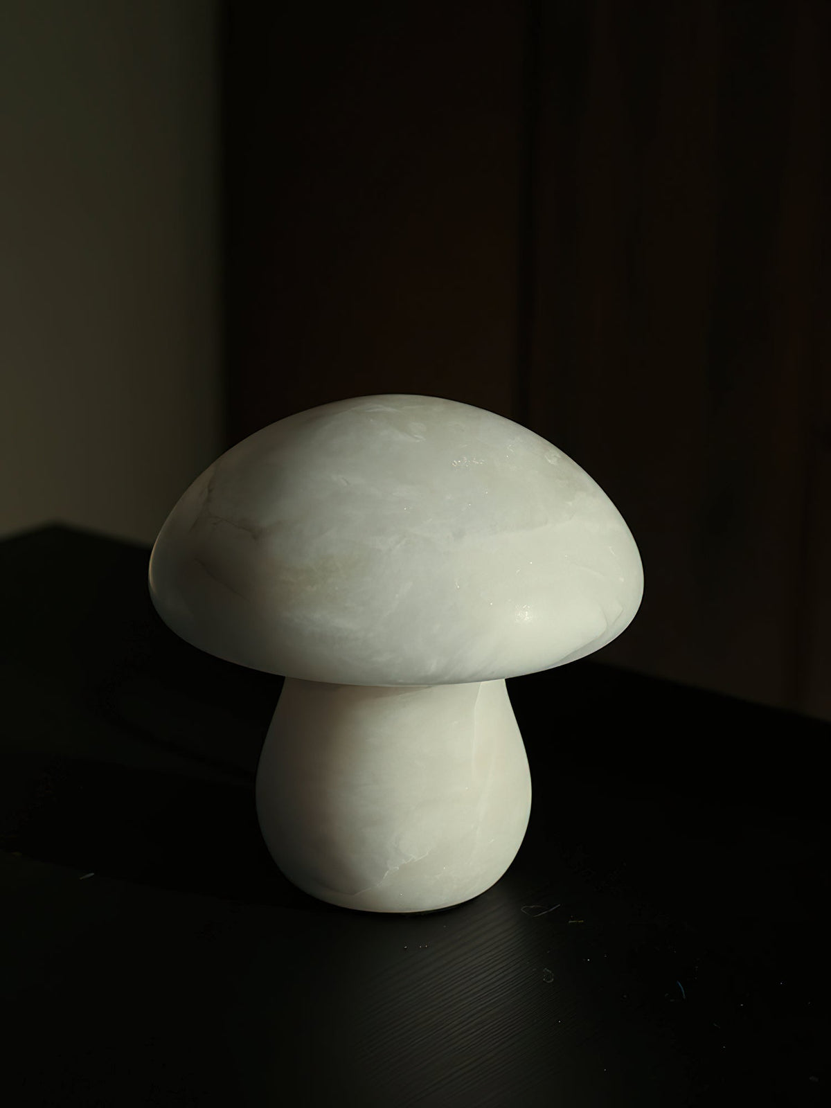 Alabaster Mushroom Table Lamp – Imported Spanish Natural Stone Modern Accent Light