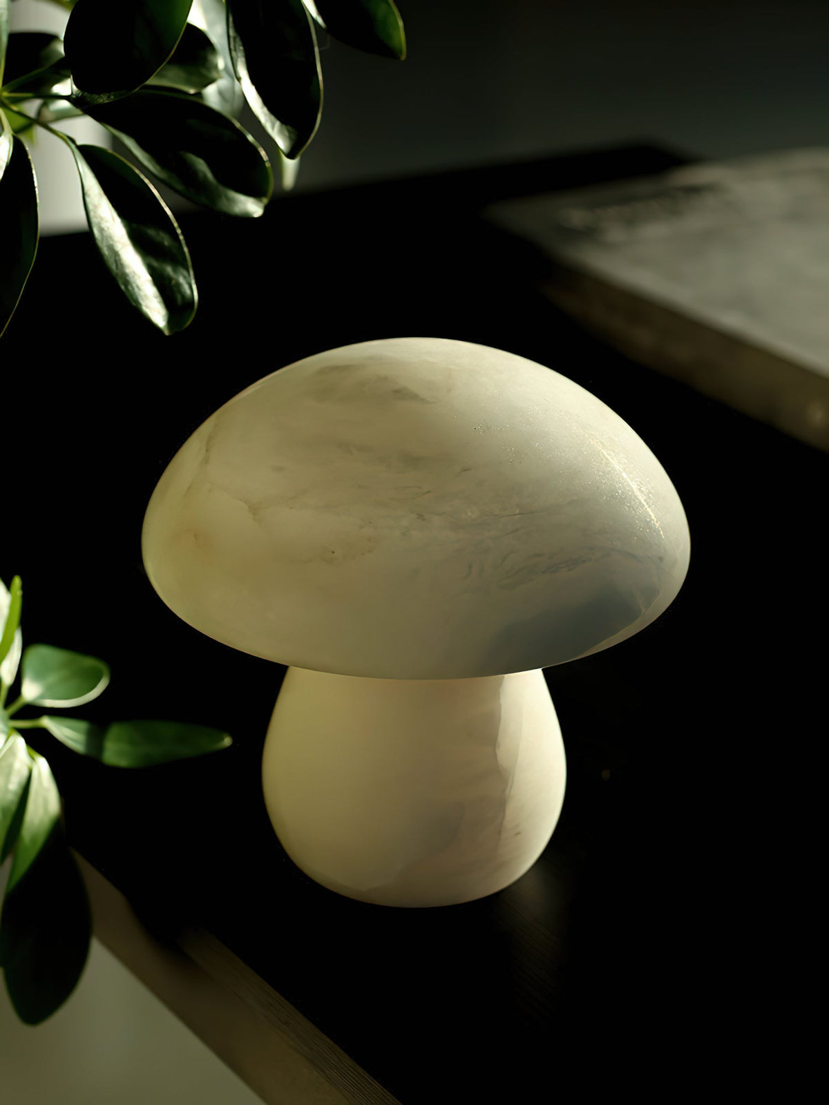 Alabaster Mushroom Table Lamp – Imported Spanish Natural Stone Modern Accent Light