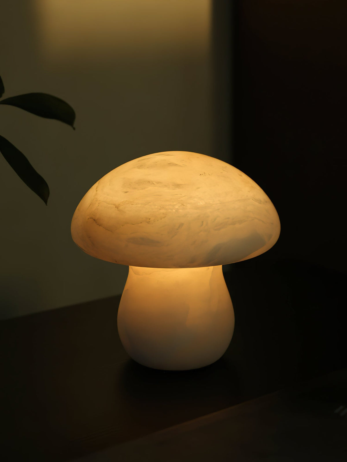 Alabaster Mushroom Table Lamp – Imported Spanish Natural Stone Modern Accent Light