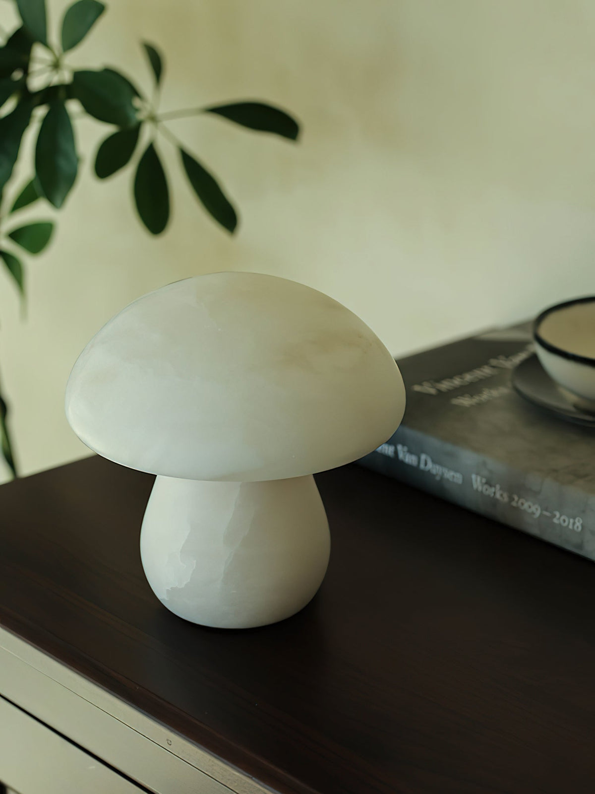 Alabaster Mushroom Table Lamp – Imported Spanish Natural Stone Modern Accent Light