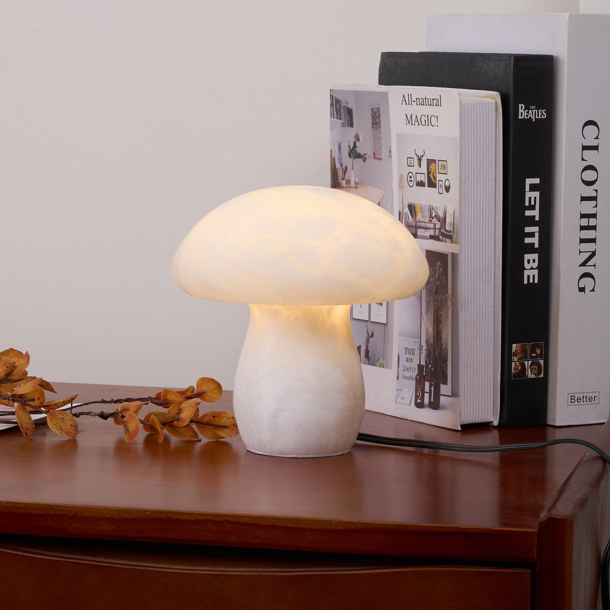 Alabaster Mushroom Table Lamp – Imported Spanish Natural Stone Modern Accent Light