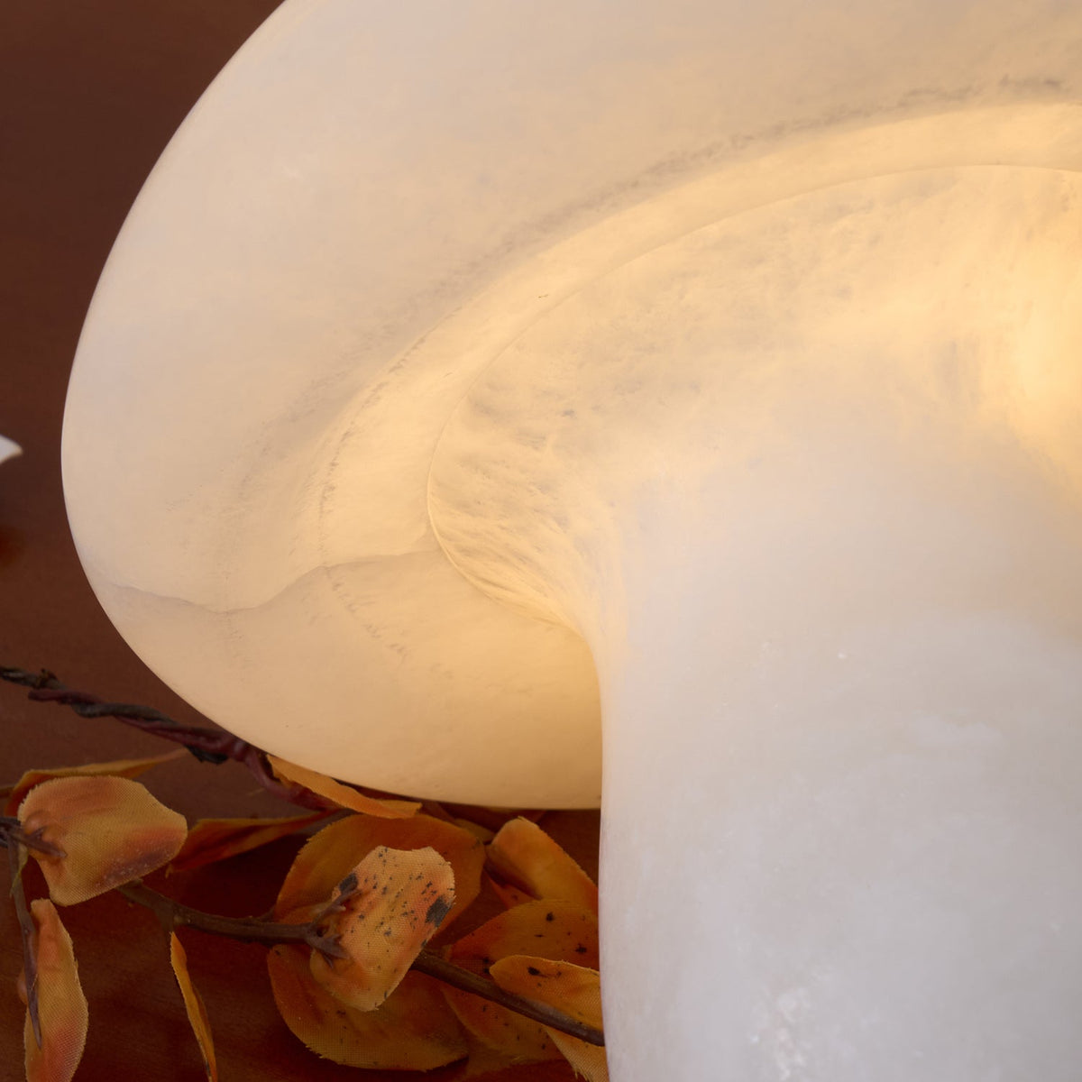Alabaster Mushroom Table Lamp – Imported Spanish Natural Stone Modern Accent Light