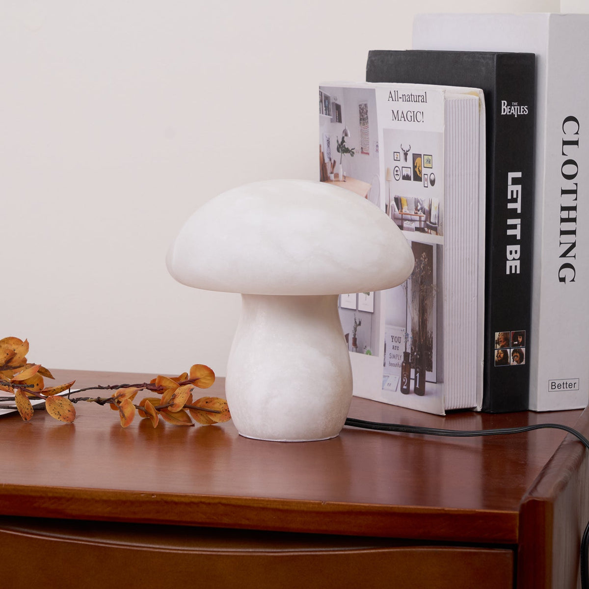 Alabaster Mushroom Table Lamp – Imported Spanish Natural Stone Modern Accent Light