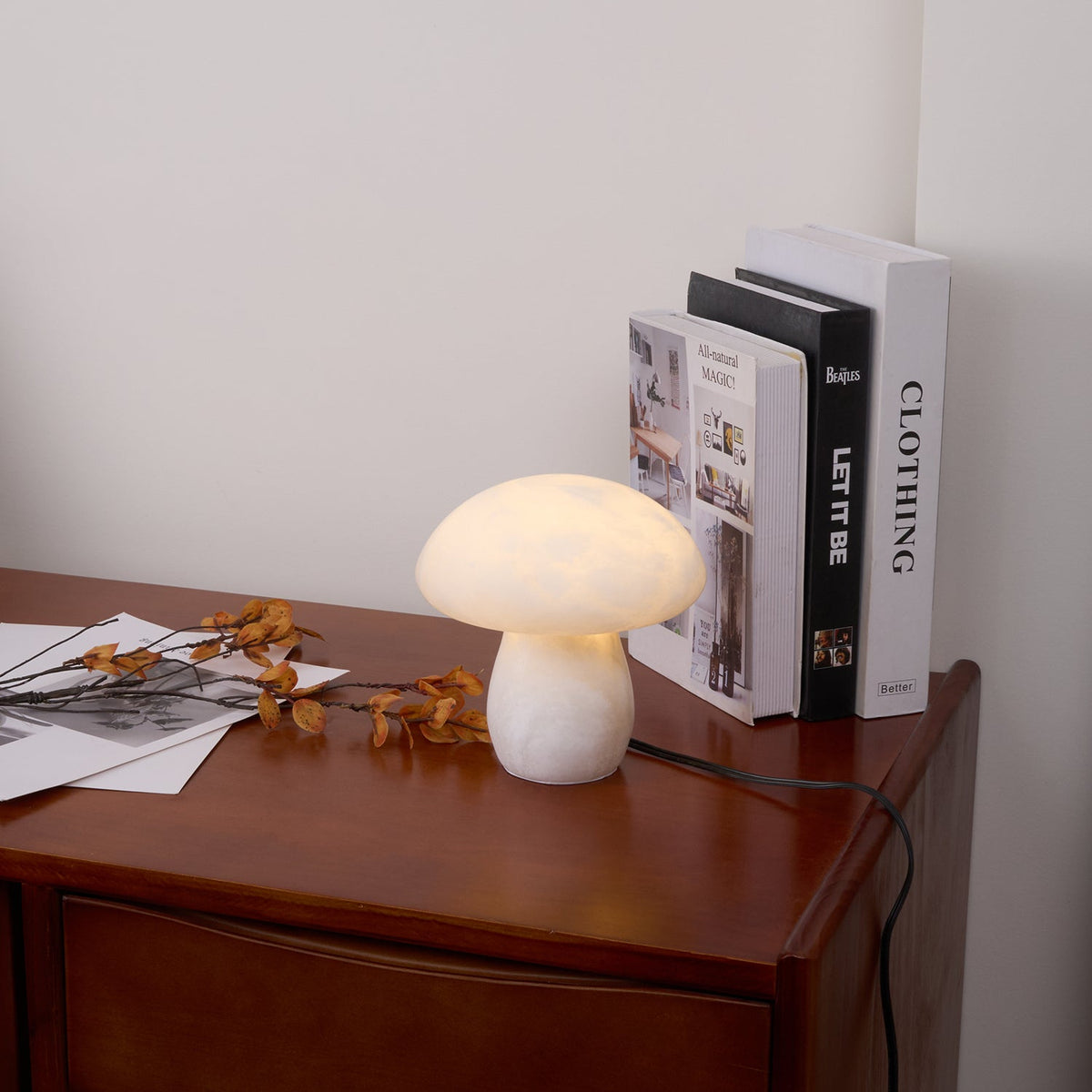 Alabaster Mushroom Table Lamp – Imported Spanish Natural Stone Modern Accent Light