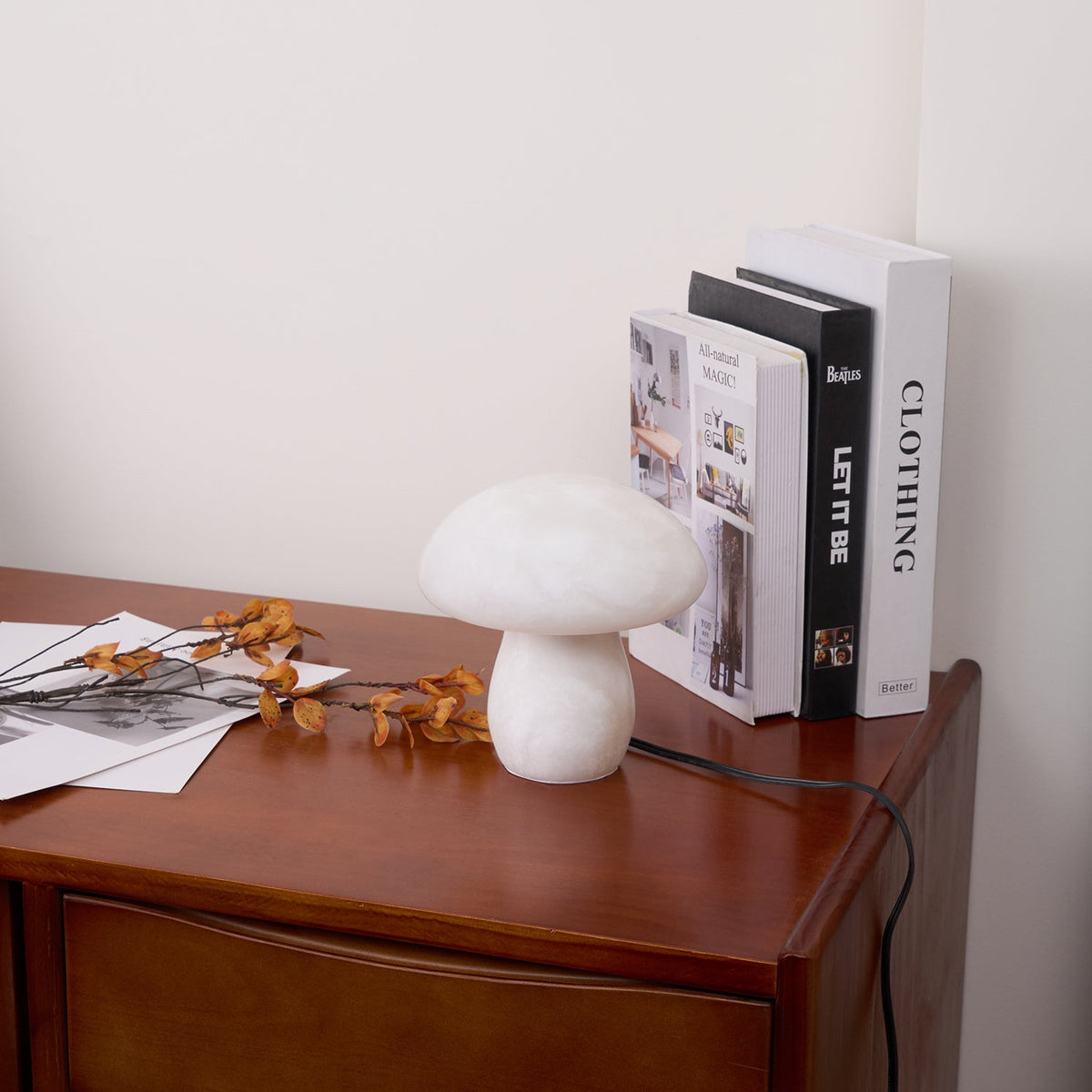 Alabaster Mushroom Table Lamp – Imported Spanish Natural Stone Modern Accent Light