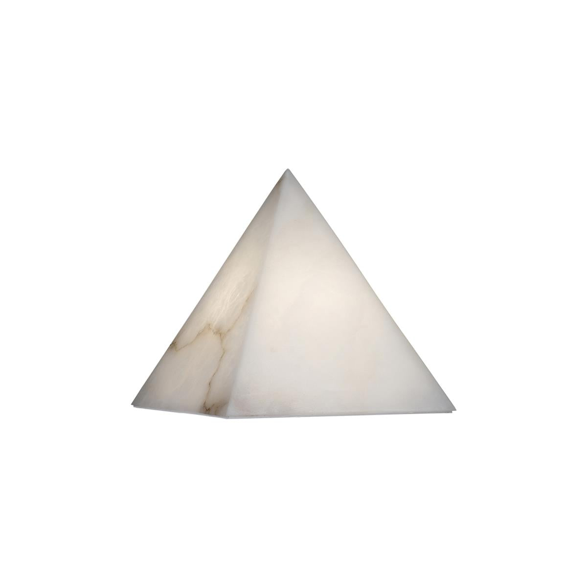 Alabaster Pyramid Table Lamp – Natural Stone Geometric Accent & Ambient Light