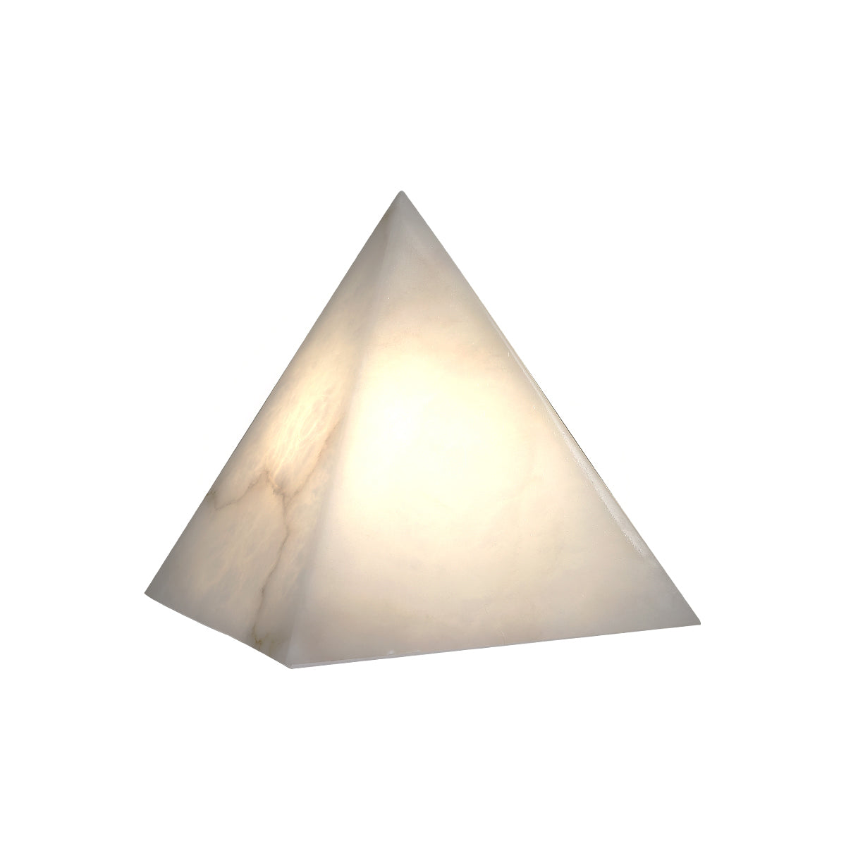 Alabaster Pyramid Table Lamp – Natural Stone Geometric Accent & Ambient Light