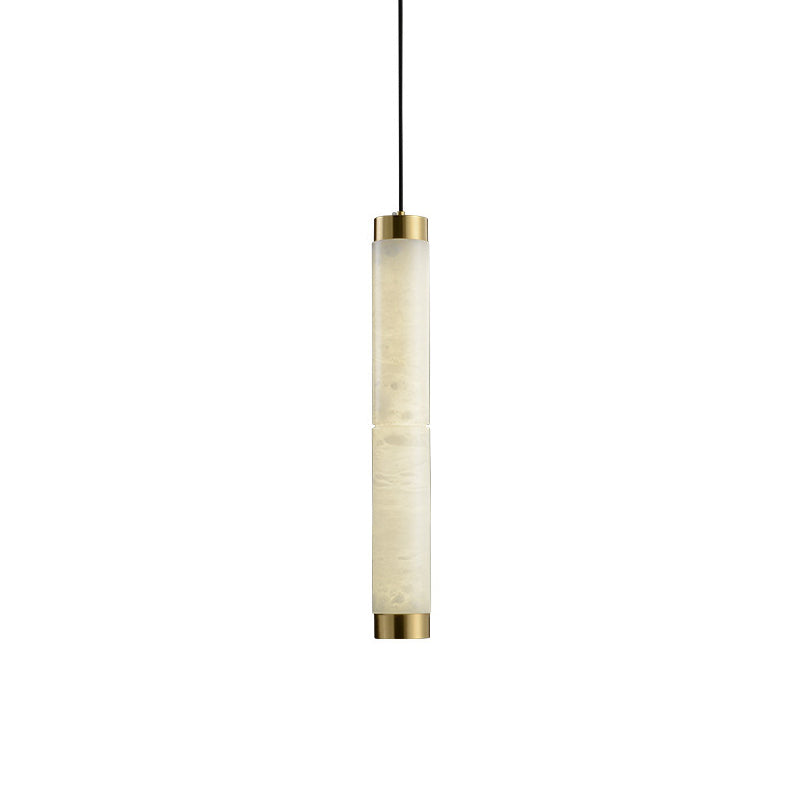 Alabaster Strip Pendant Light – Natural Stone Tubes & Satin Brass Modern Suspension Light