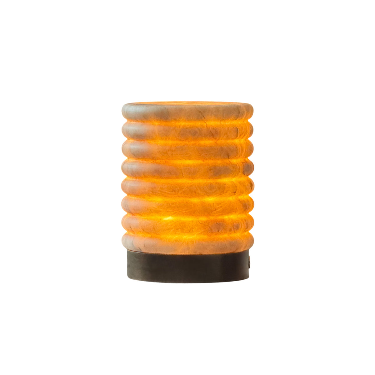 Alabaster Striped Table Lamp – Cordless Rechargeable Natural Stone Accent Light