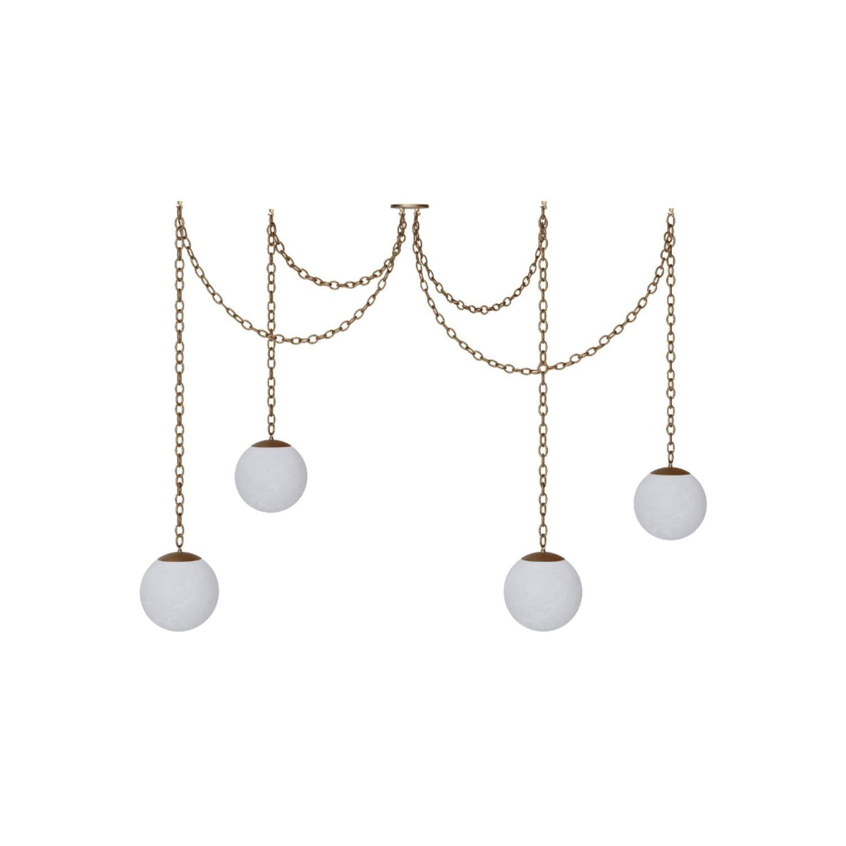 Alabaster Swag Pendant Lamp – Natural Stone Globe & Brass Swag Hanging Light