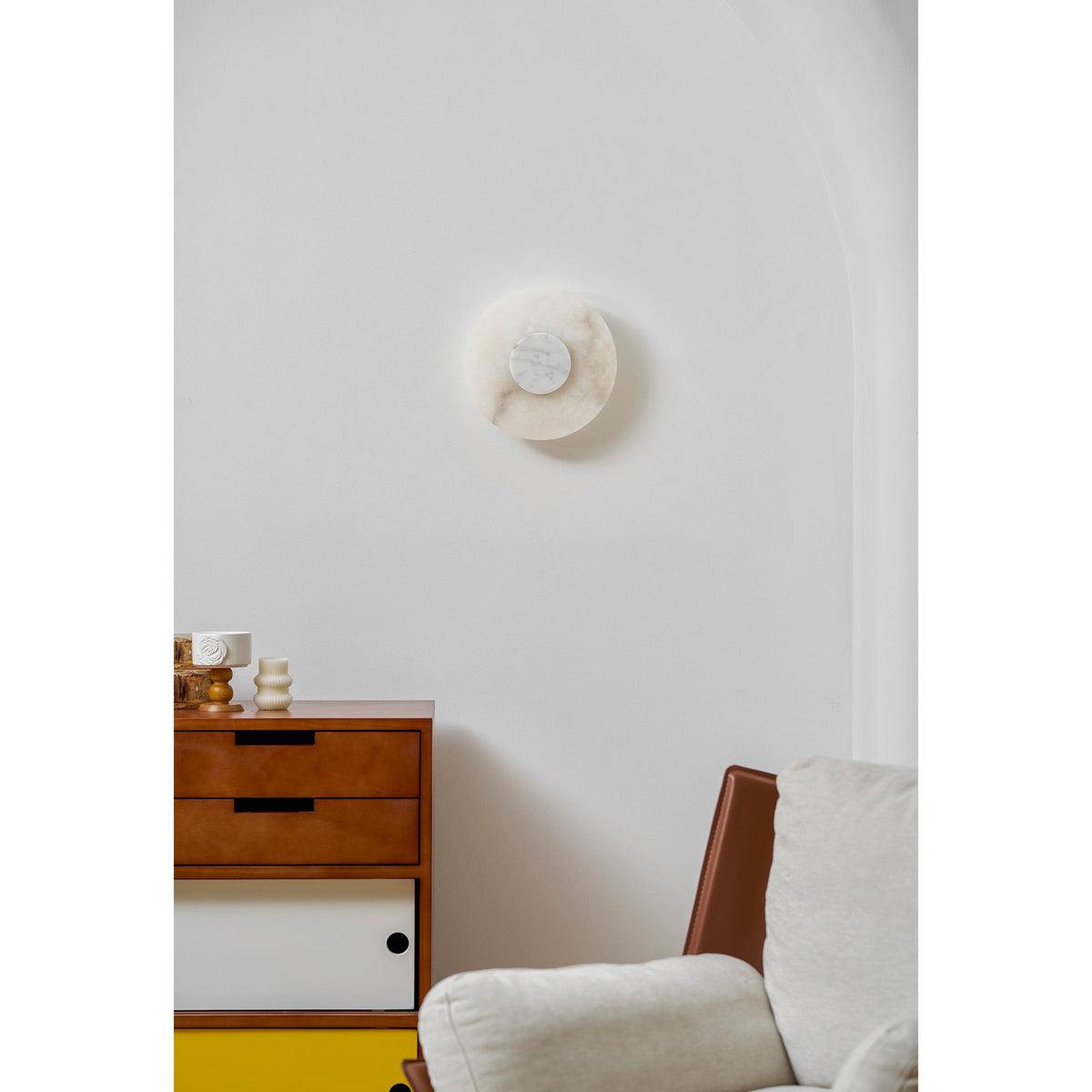 Alba Alabaster Wall Lamp – Natural Alabaster & Stone Modern LED Wall Sconce