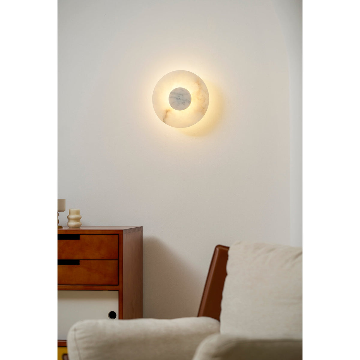 Alba Alabaster Wall Lamp – Natural Alabaster & Stone Modern LED Wall Sconce