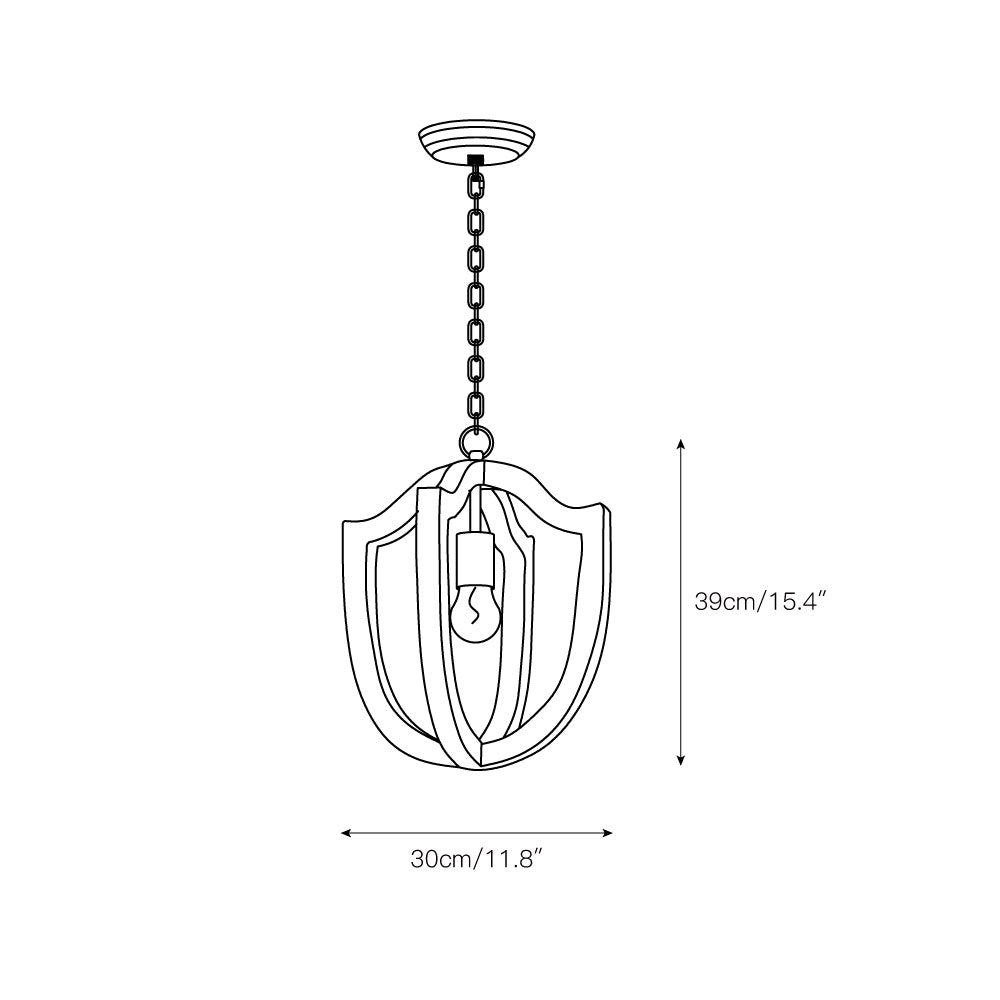 Albiorix Pendant Lamp – Driftwood Finish Geometric Wood & Iron Coastal Pendant Light