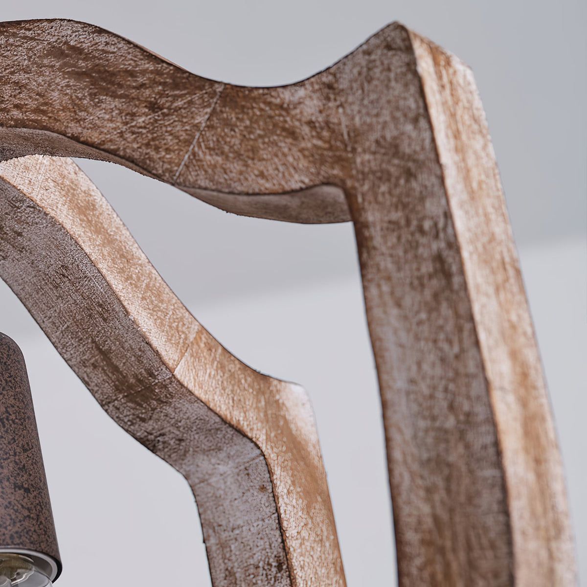 Albiorix Pendant Lamp – Driftwood Finish Geometric Wood & Iron Coastal Pendant Light
