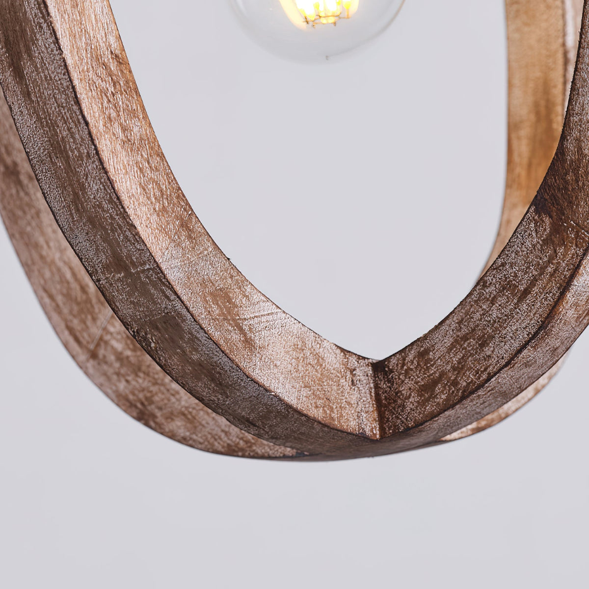 Albiorix Pendant Lamp – Driftwood Finish Geometric Wood & Iron Coastal Pendant Light