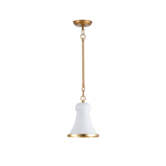 Alborg Pendant Lamp – Iron & Hemp Rope Woven Stem Modern Cottage Pendant Light