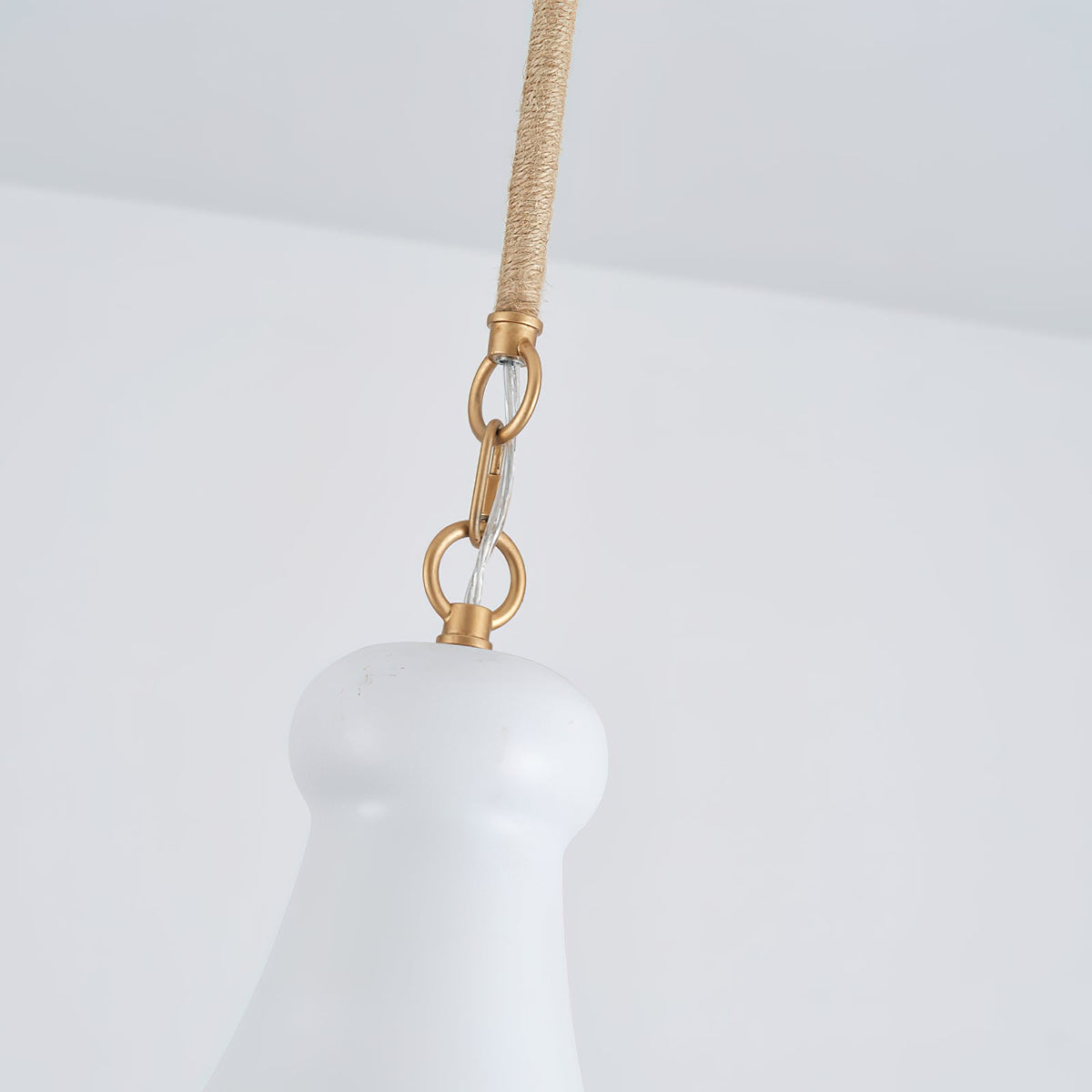 Alborg Pendant Lamp – Iron & Hemp Rope Woven Stem Modern Cottage Pendant Light