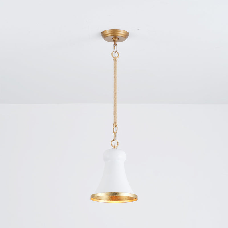 Alborg Pendant Lamp – Iron & Hemp Rope Woven Stem Modern Cottage Pendant Light