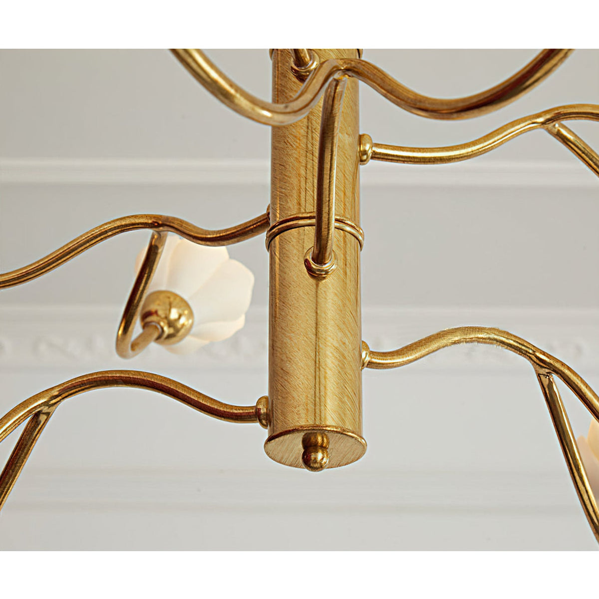 Aldean Chandelier – Brass Branch & Handcrafted Ceramic Floral Modern Chandelier