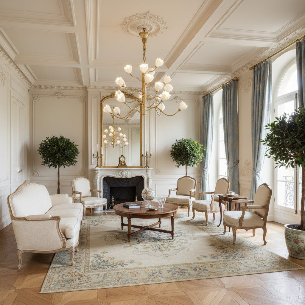Aldean Chandelier – Brass Branch & Handcrafted Ceramic Floral Modern Chandelier