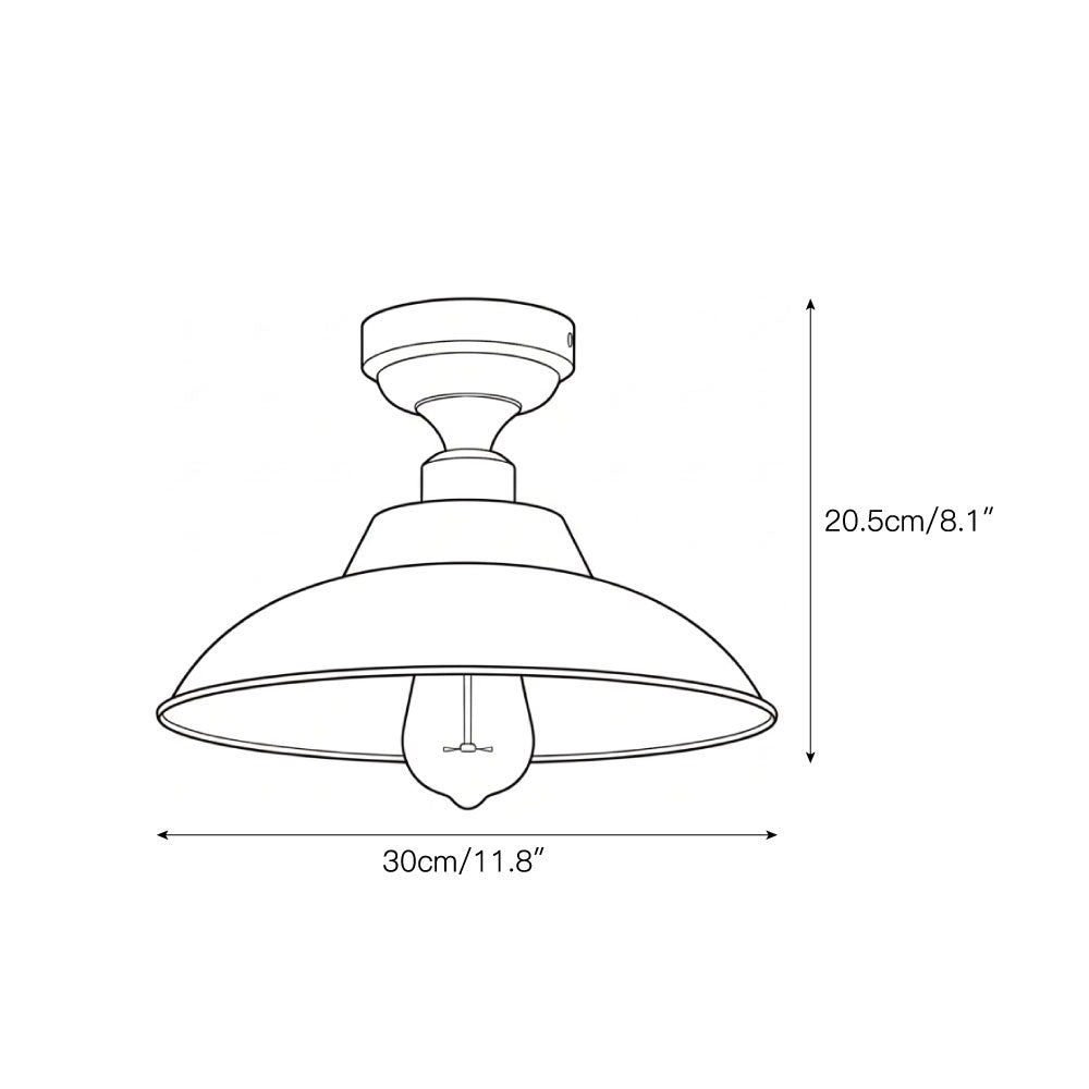 Aldorno Ceiling Lamp – Antique Brass Dome Shade Semi-Flush Modern Ceiling Light