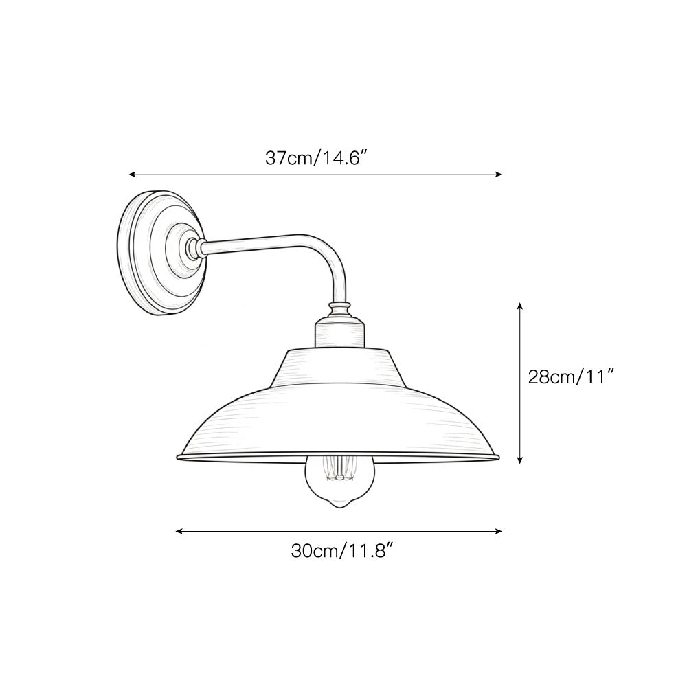 Aldorno Wall Lamp – Antique Brass & Wide Round Shade Elegant Wall Sconce