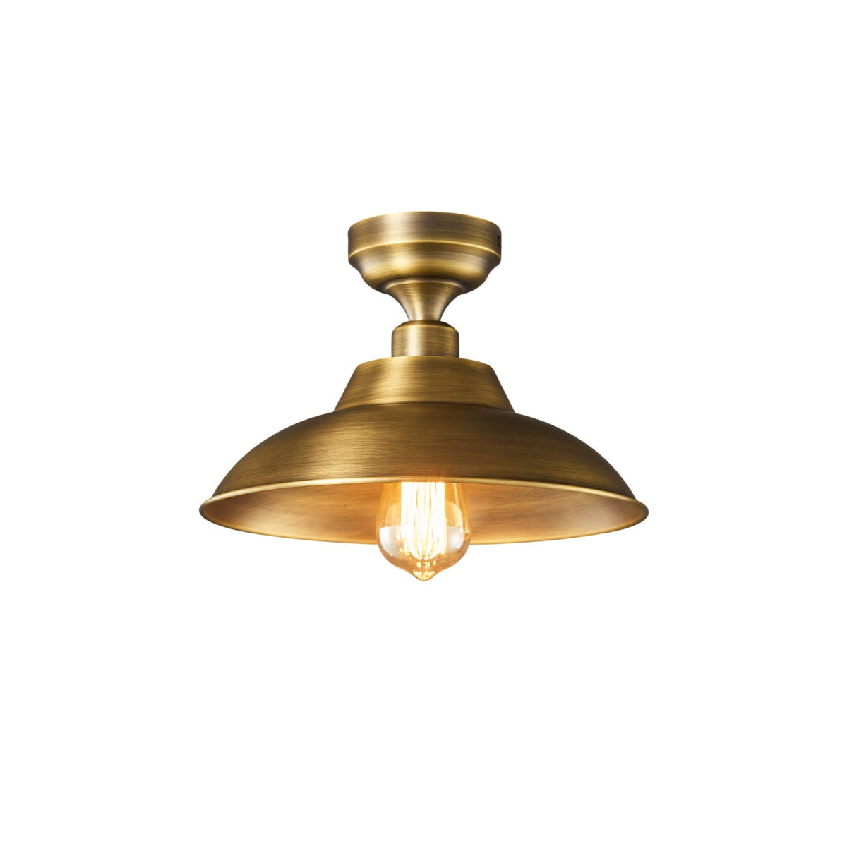 Aldorno Ceiling Lamp – Antique Brass Dome Shade Semi-Flush Modern Ceiling Light