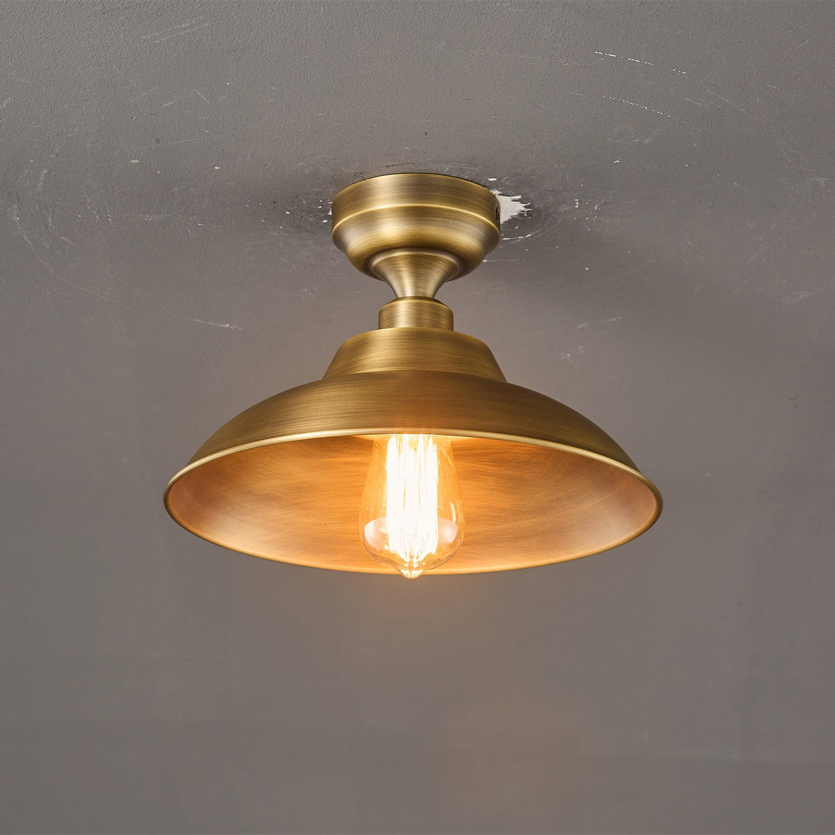 Aldorno Ceiling Lamp – Antique Brass Dome Shade Semi-Flush Modern Ceiling Light