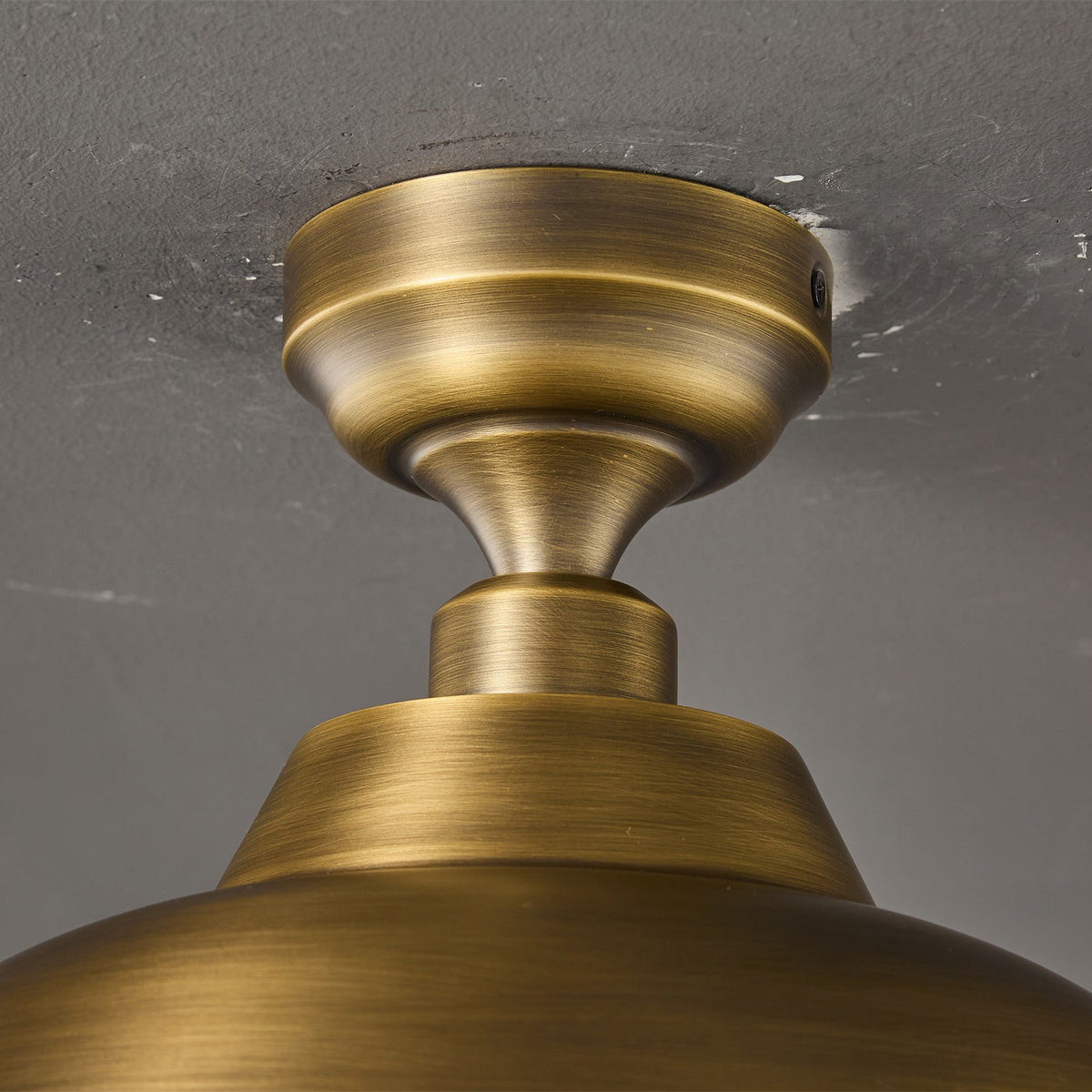 Aldorno Ceiling Lamp – Antique Brass Dome Shade Semi-Flush Modern Ceiling Light