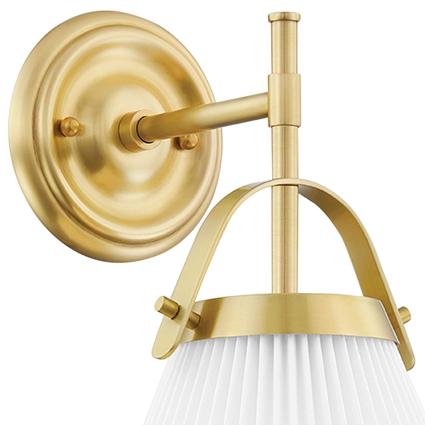 Demi Pleated Wall Lamp - Modern Brass & Fabric Cone Sconce