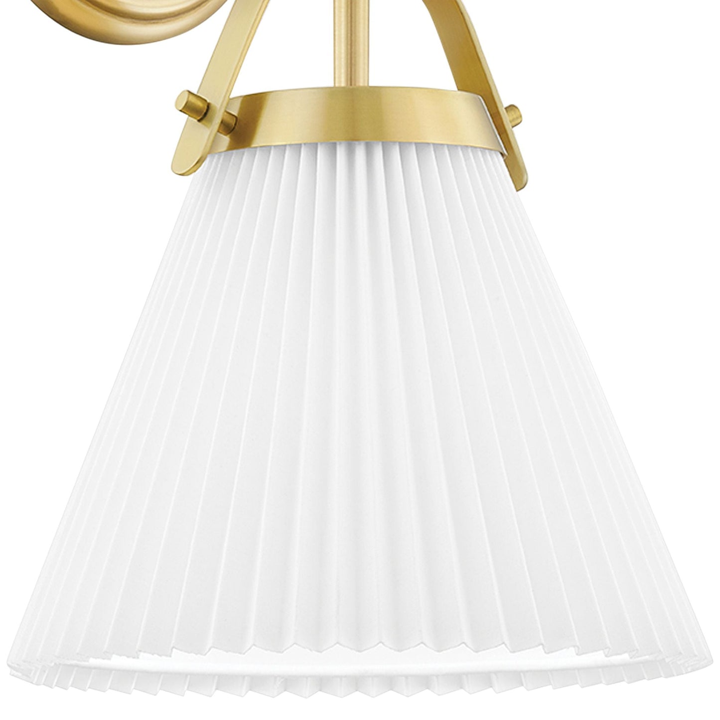 Demi Pleated Wall Lamp - Modern Brass & Fabric Cone Sconce