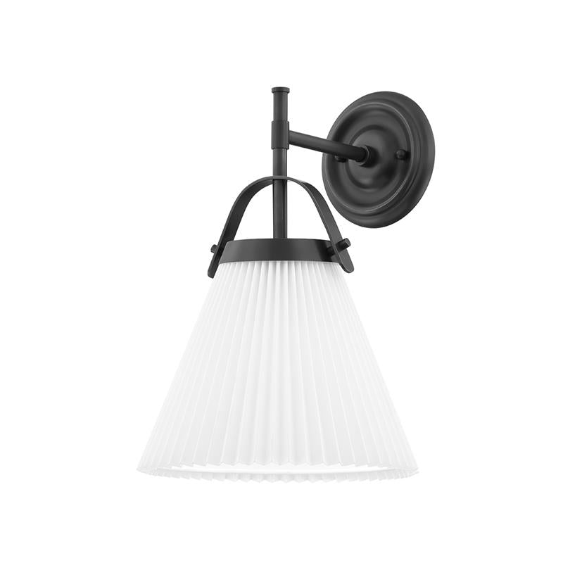 Demi Pleated Wall Lamp - Modern Brass & Fabric Cone Sconce