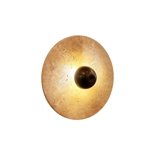 Alese Travertine Wall Lamp – Natural Stone & Mid-Century Modern Wall Sconce