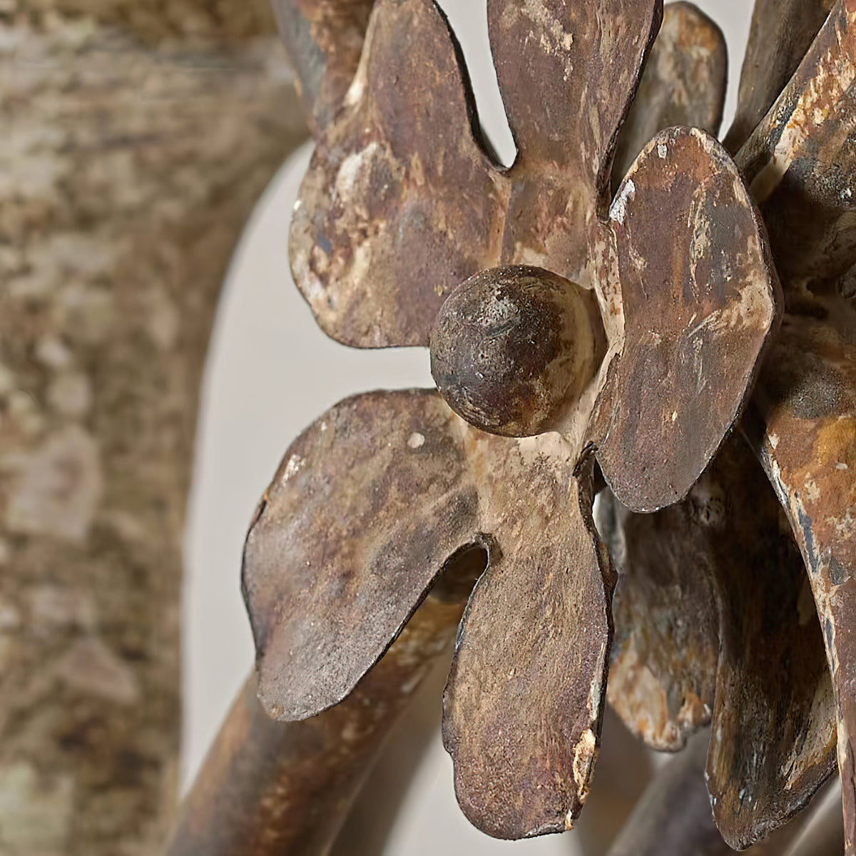 Alessandro Candle Chandelier – French Country Solid Wood & Mottled Metal Chandelier