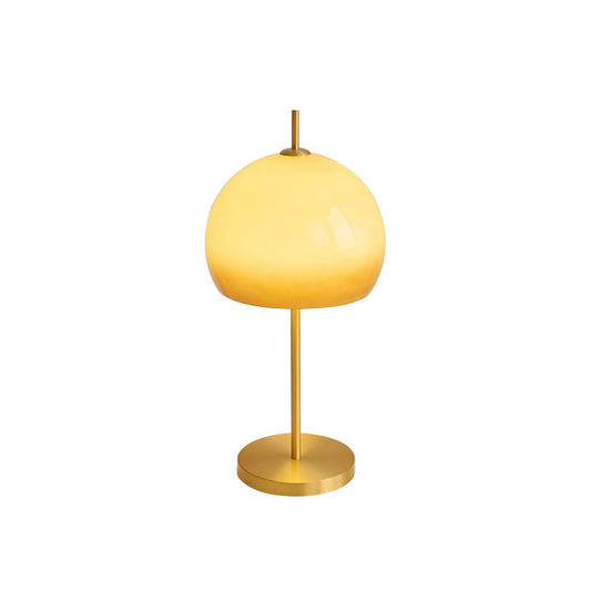 Alexander Table Lamp – Vintage 90s Mushroom Glass & Brass Bedside Table Light