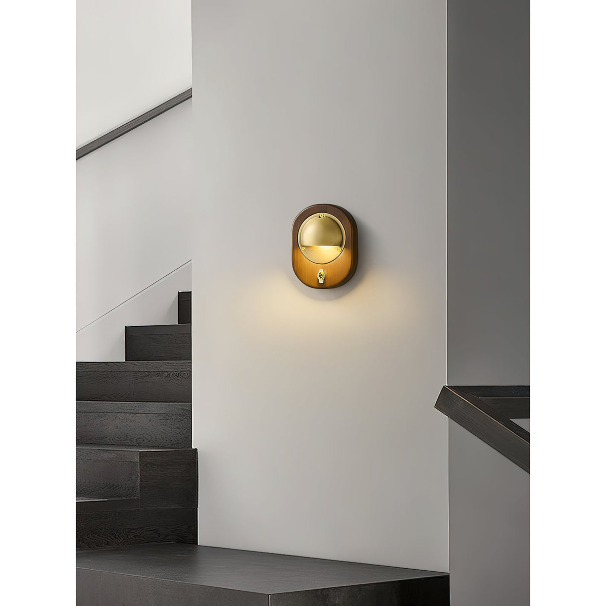 Alfi Wall Lamp – Natural Ash Wood & Metallic Shade Modern Wall Sconce