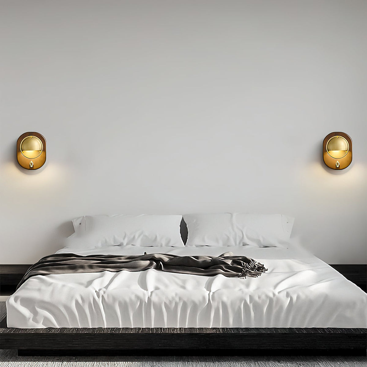 Alfi Wall Lamp – Natural Ash Wood & Metallic Shade Modern Wall Sconce