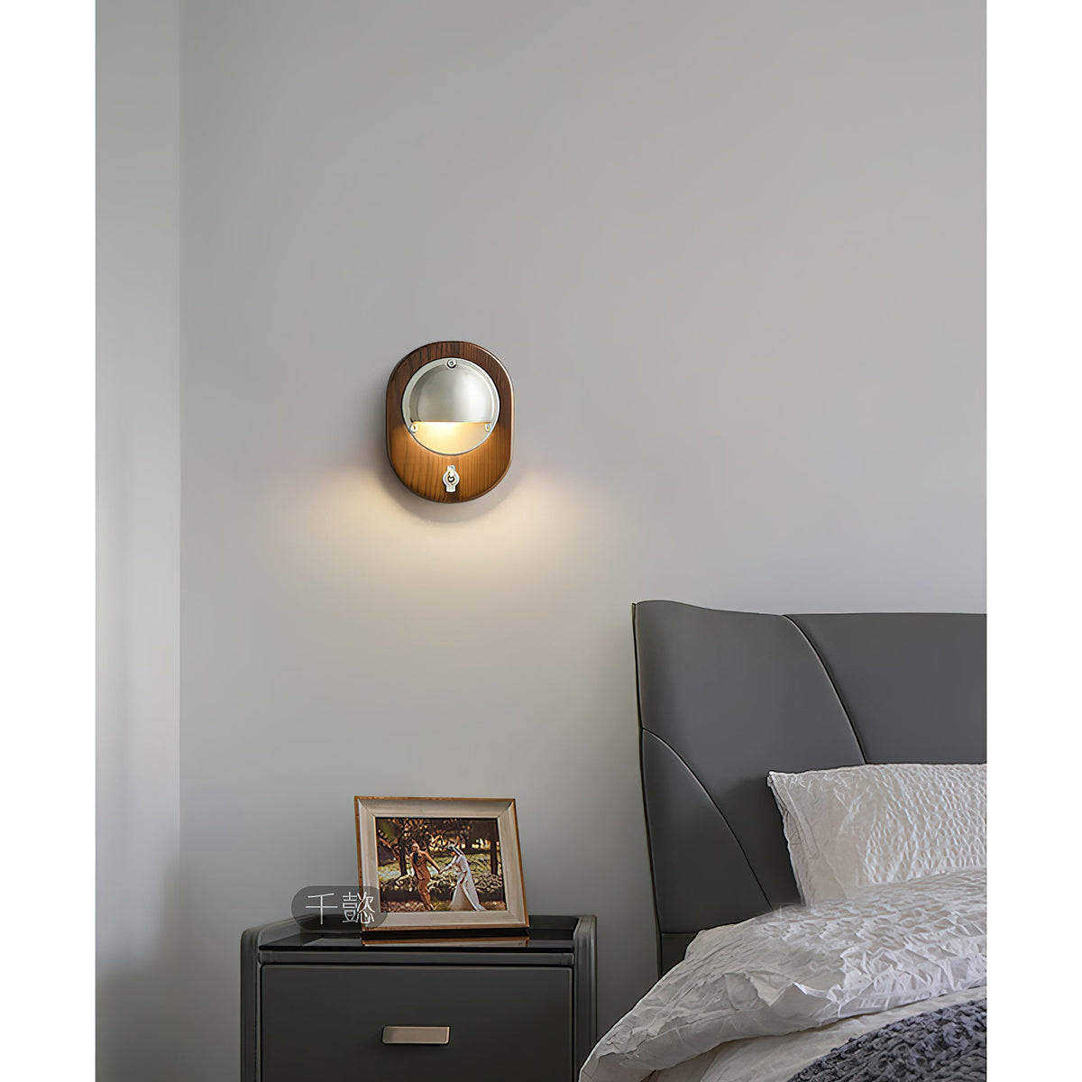 Alfi Wall Lamp – Natural Ash Wood & Metallic Shade Modern Wall Sconce