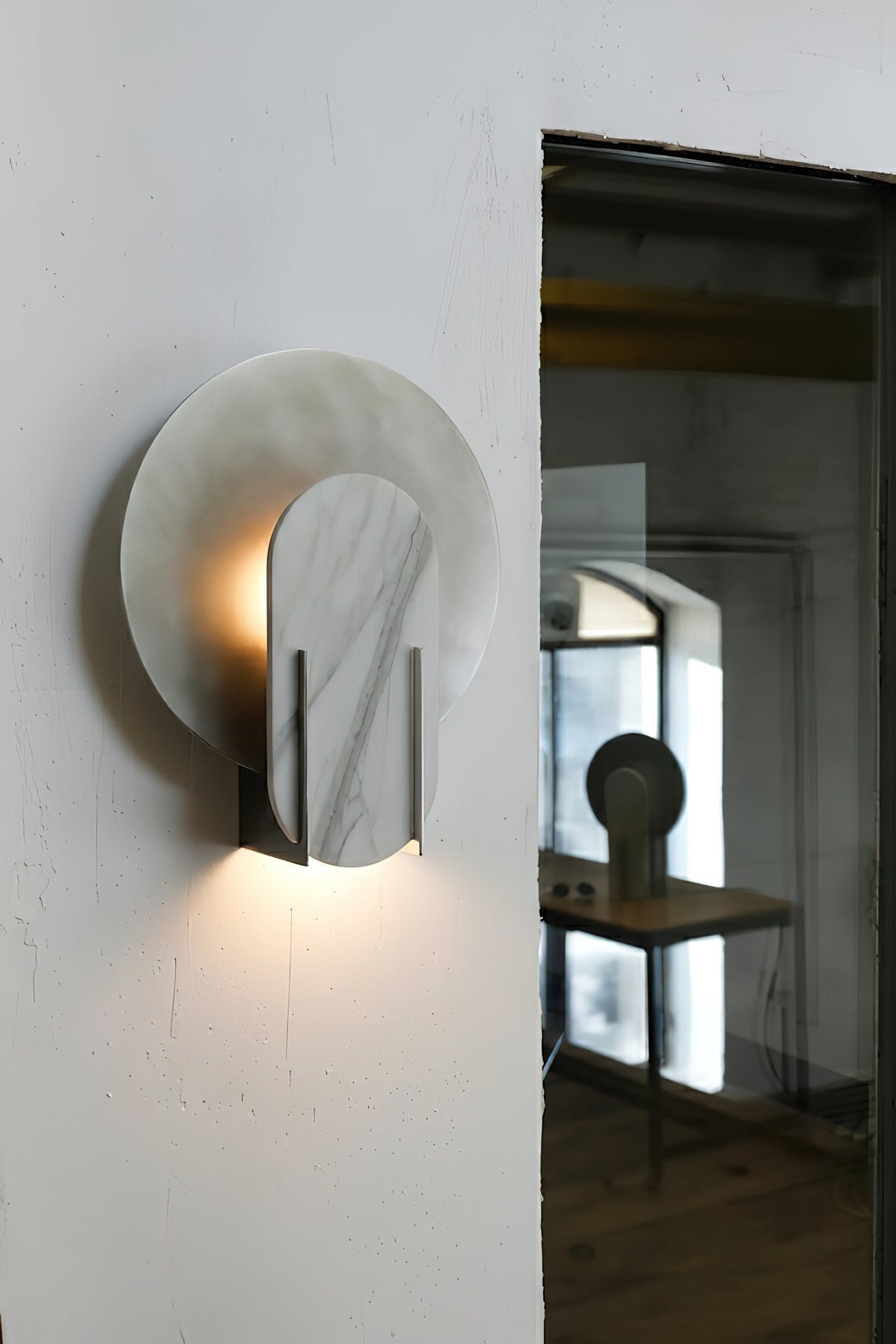 Alice Wall Lamp – Handcrafted Metal & Natural Marble Geometric Modern Wall Sconce