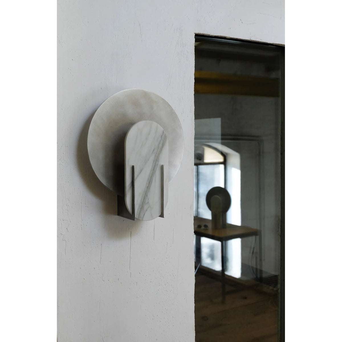 Alice Wall Lamp – Handcrafted Metal & Natural Marble Geometric Modern Wall Sconce
