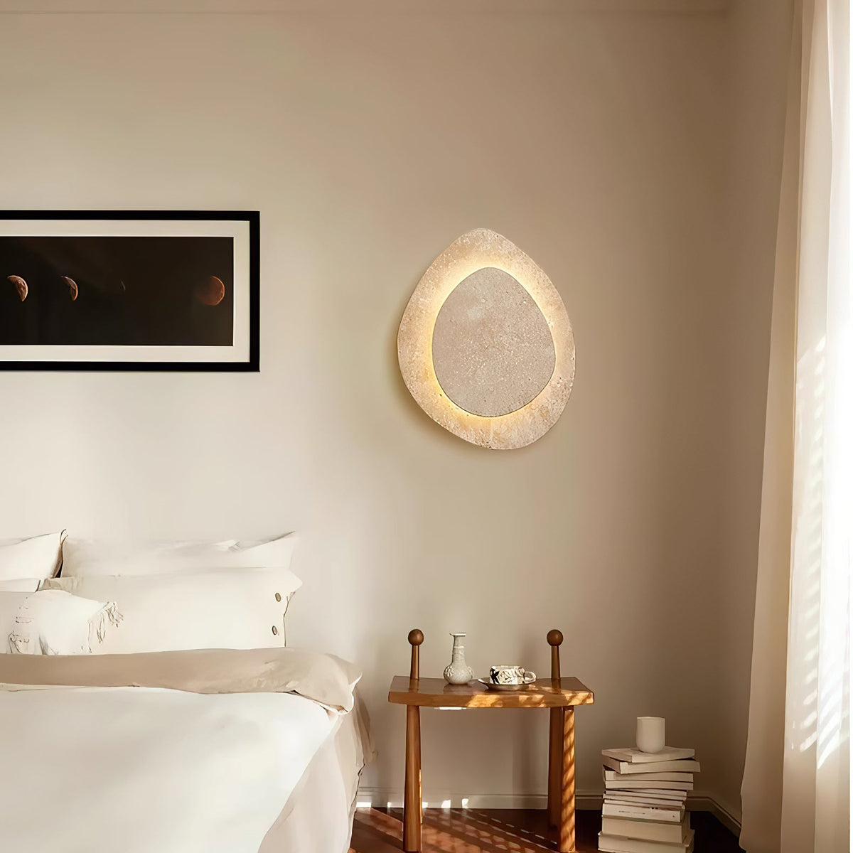 Alice Travertine Wall Lamp – Natural Stone Minimalist Modern Wall Sconce