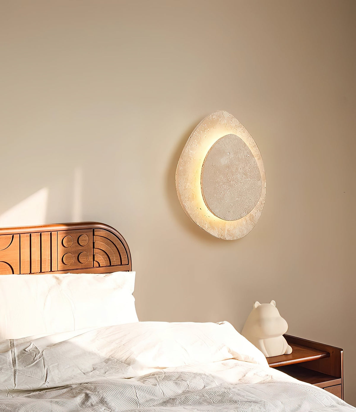 Alice Travertine Wall Lamp – Natural Stone Minimalist Modern Wall Sconce