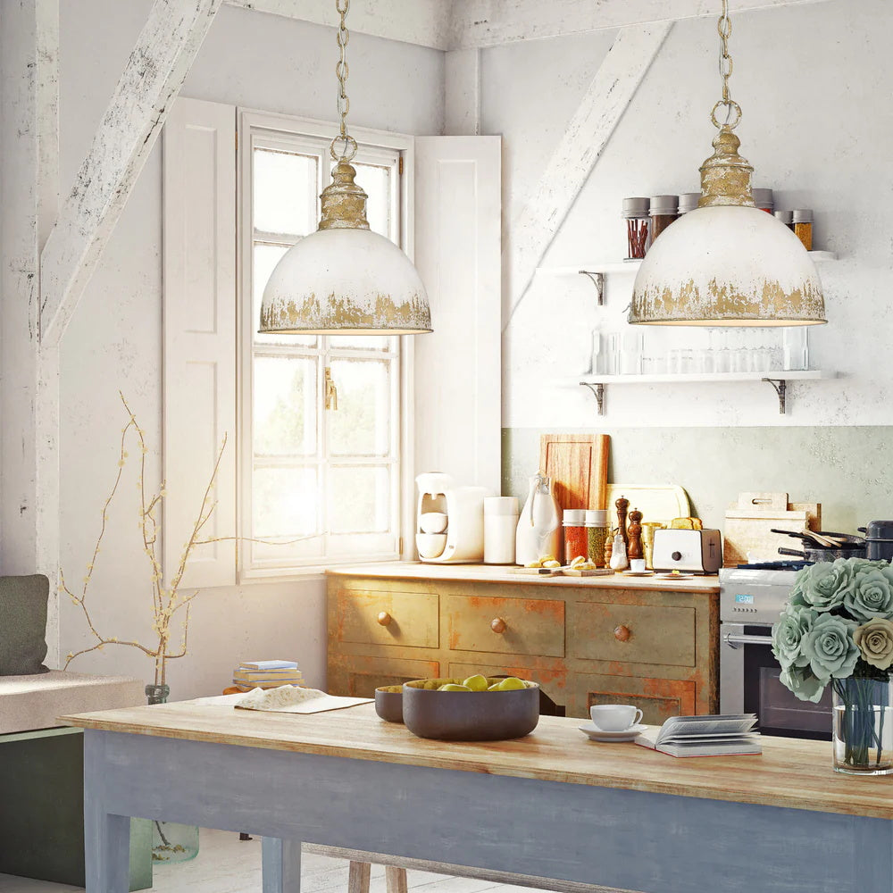 Alison Pendant Light – Distressed Regal Metal & Antique Finish Pendant