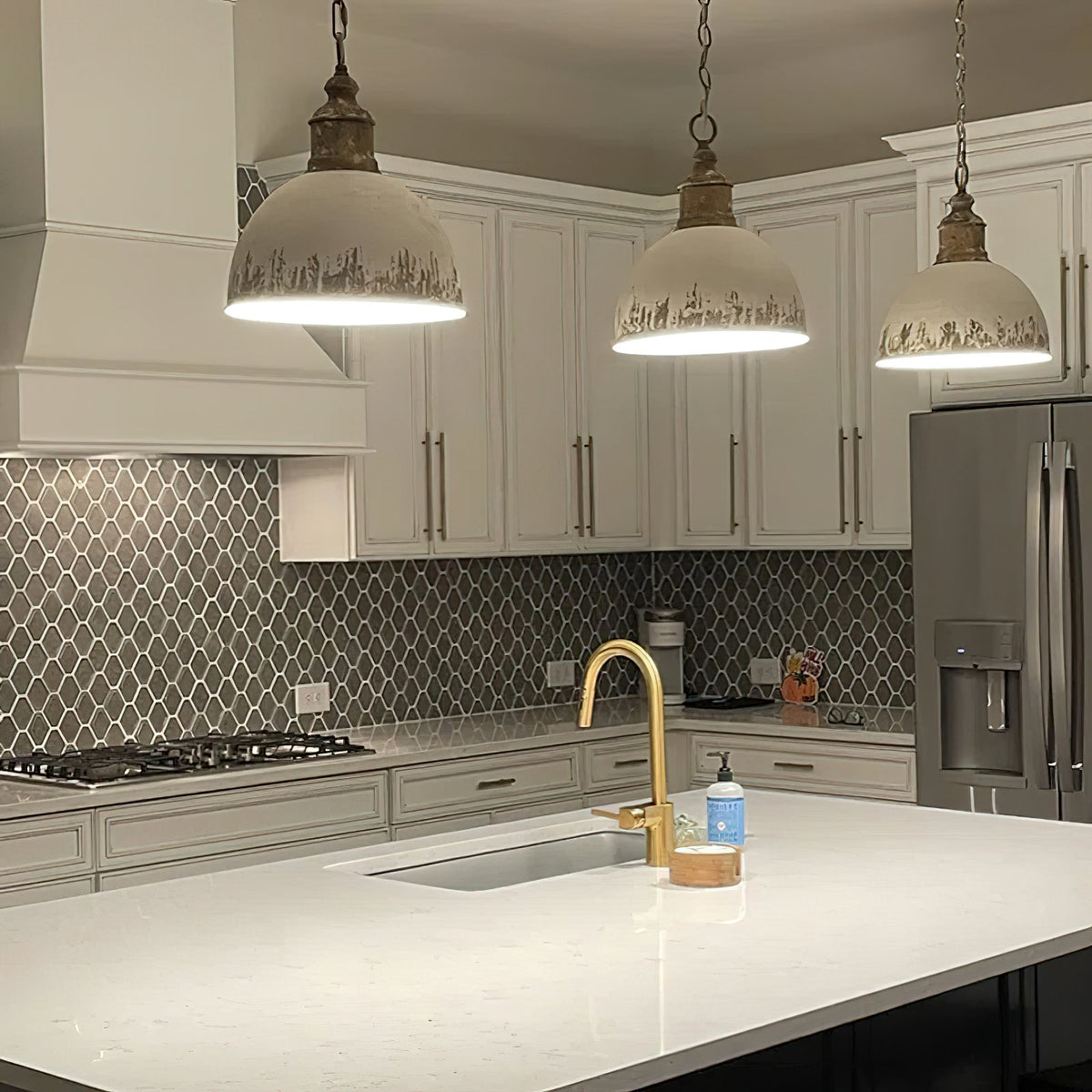 Alison Pendant Light – Distressed Regal Metal & Antique Finish Pendant