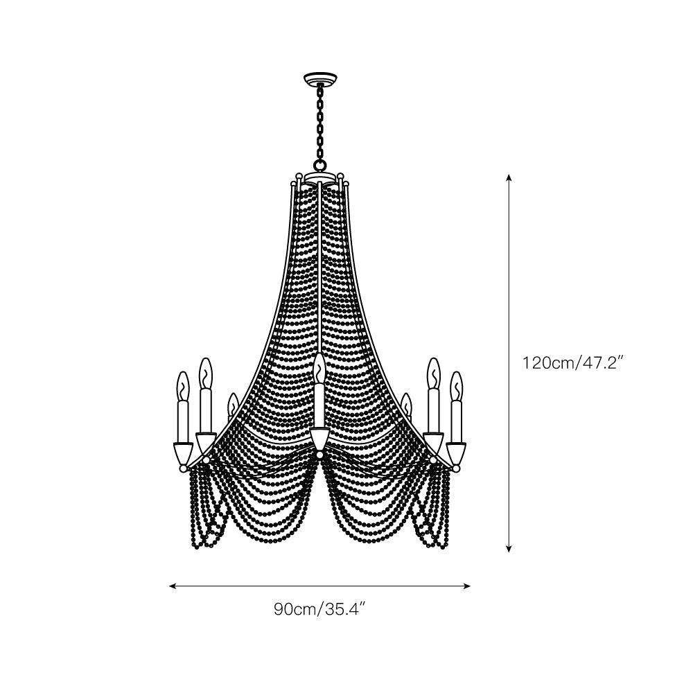 Allenglade Crystal Chandelier – Slender Antique Gold & Multi-Faceted Crystal Jewel Chandelier