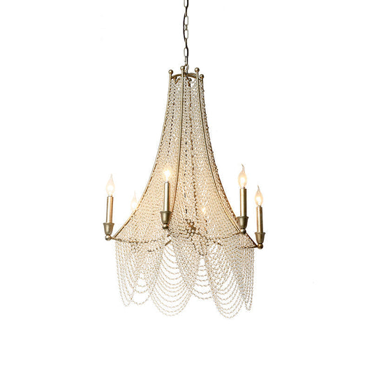 Allenglade Crystal Chandelier – Slender Antique Gold & Multi-Faceted Crystal Jewel Chandelier
